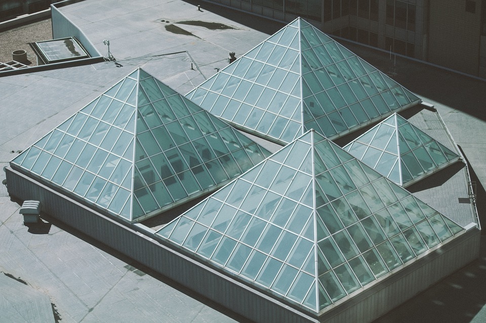 glass roof of a building